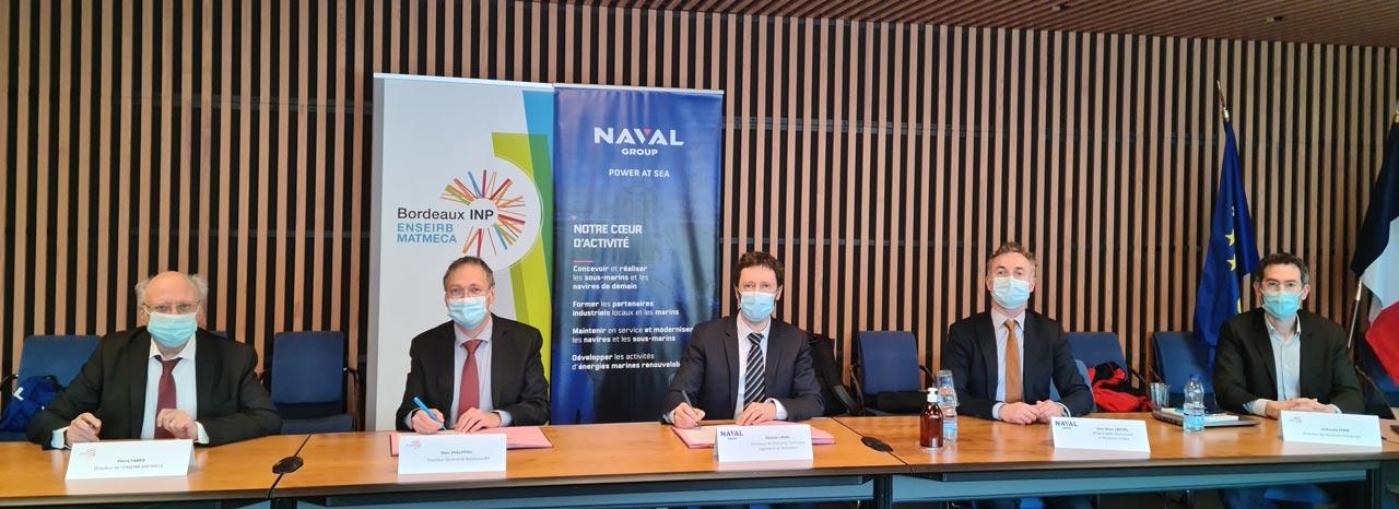 Signature d'une convention de partenariat Naval Group - ENSEIRB-MATMECA