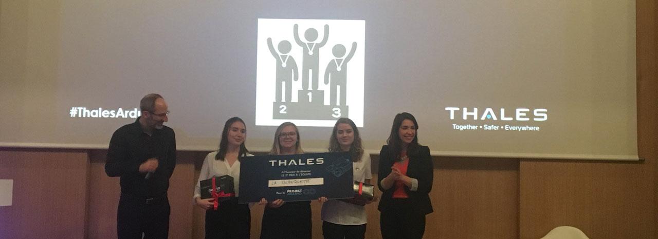 La "Blanquette team" de l'ENSEIRB-MATMECA remporte le 2ème prix du challenge international ThalesArduino La "Blanquette team" de l'ENSEIRB-MATMECA remporte le 2ème prix du challenge international ThalesArduino